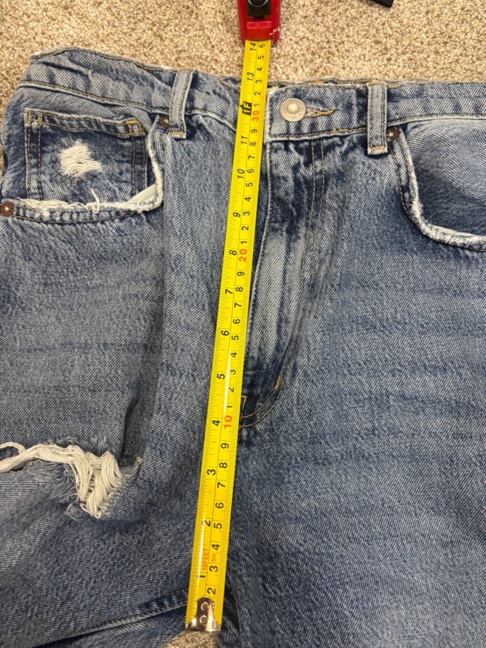 FREE PEOPLE Ripped Distressed Raw Hem High Rise Size 30 - Picture 10 of 10